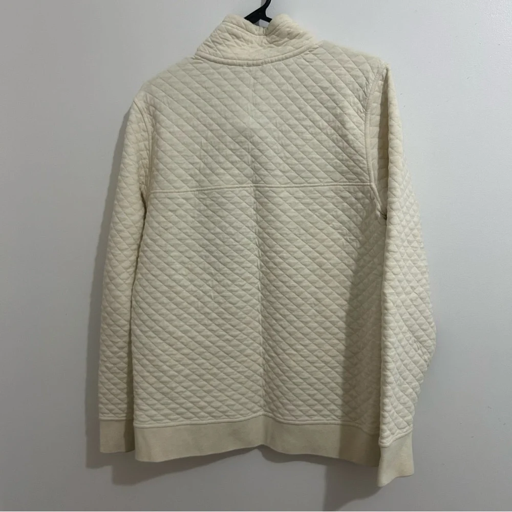 Patagonia Women's Organic Cotton Quilt Snap-T Pullover Cream & Blue Size Large - Picture 4 of 4